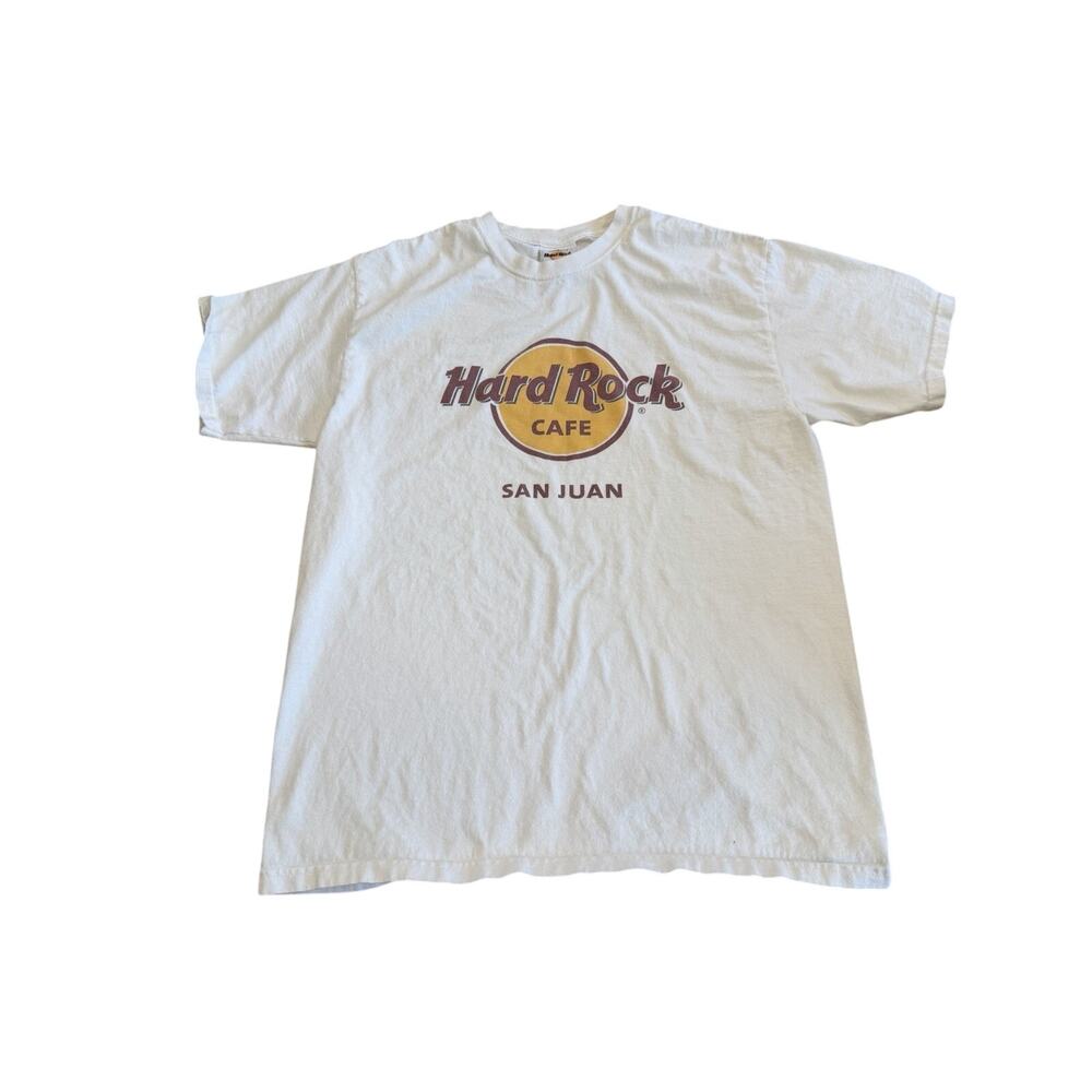 VTG Hard Rock Cafe Las Vegas Shirt Mens Medium White Graphic Tee 90s Y2K